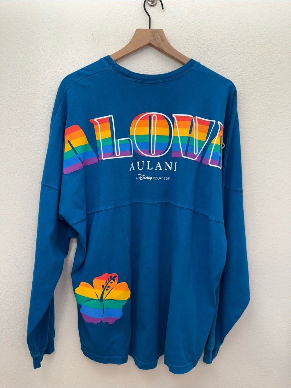 Aulani Disney Aloha Spirit Jersey Pride Collection Long Sleeve Blue Large - Picture 2 of 10